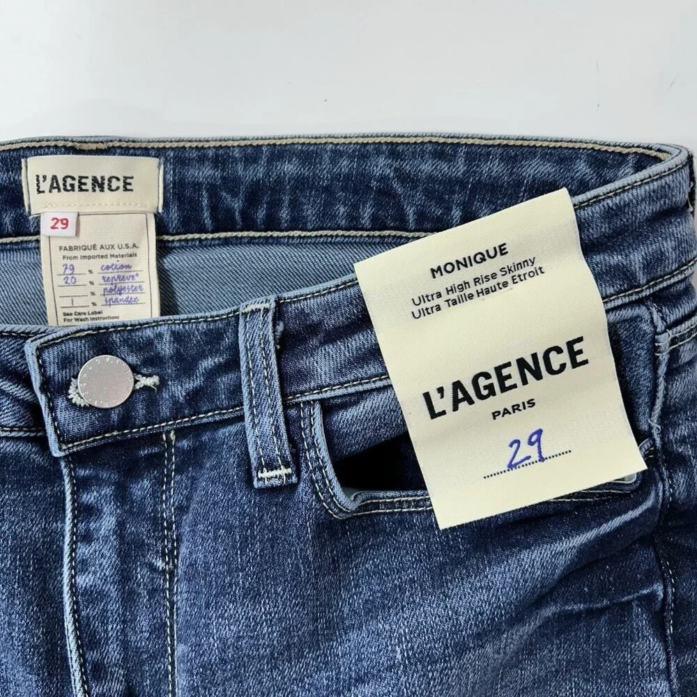 NEW L’agence Monique Ultra‎ High Rise Skinny Jeans Womens Size 29